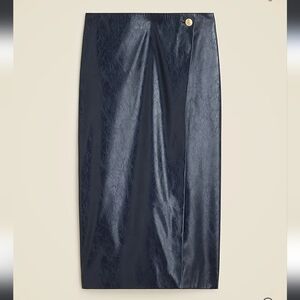 J Crew Collection wrap skirt in faux patent leather CF935 NWT Size 14